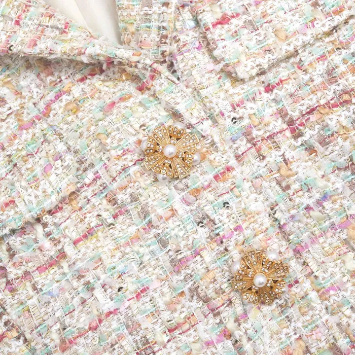 Self Portrait Dresses Women Pastel Boucle Tailored Mini Dress