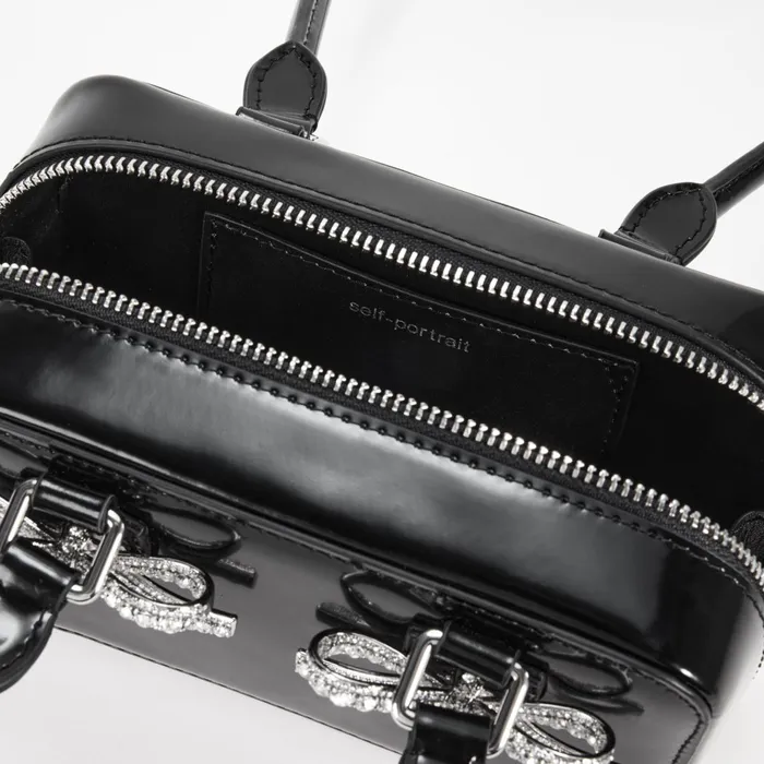 Self Portrait Handbags Women Black Leather Shoulder Bag