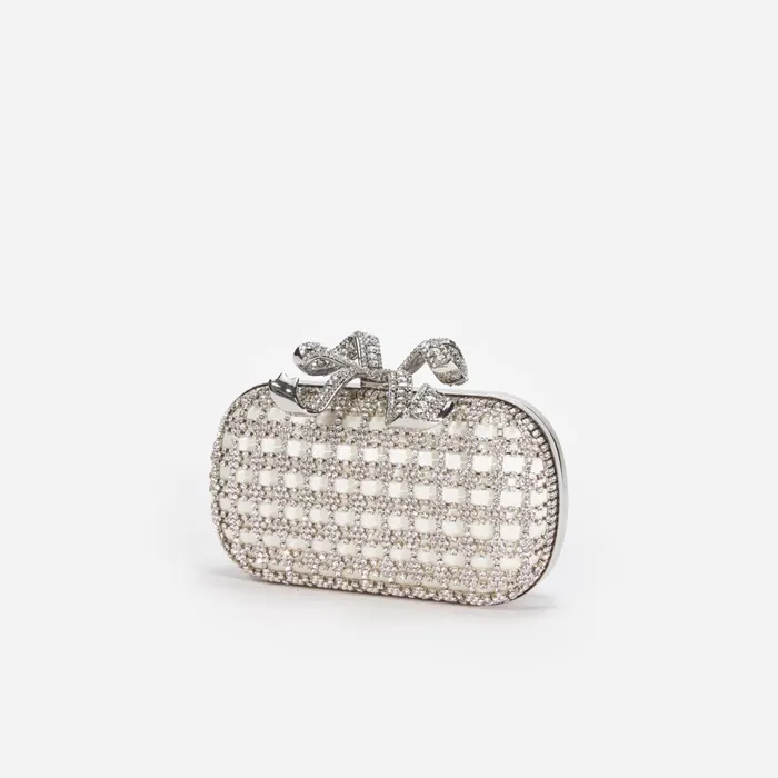 Self Portrait Handbags Women Champagne Crystal Clutch Bag