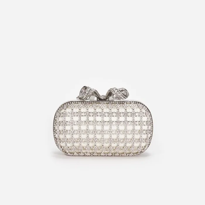 Self Portrait Handbags Women Champagne Crystal Clutch Bag