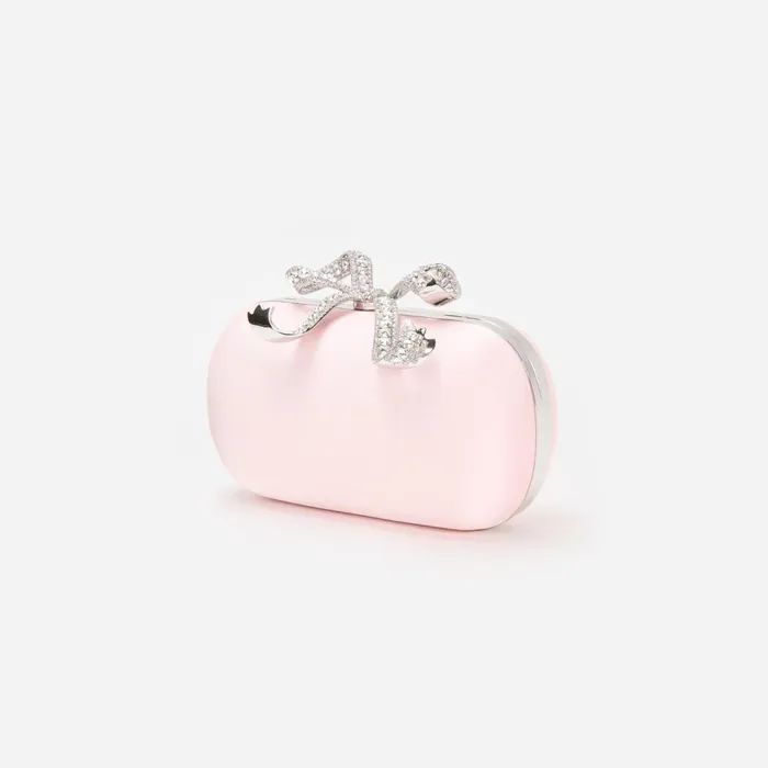 Self Portrait Handbags Women Pink Satin Clutch