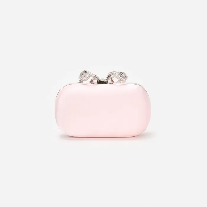 Self Portrait Handbags Women Pink Satin Clutch