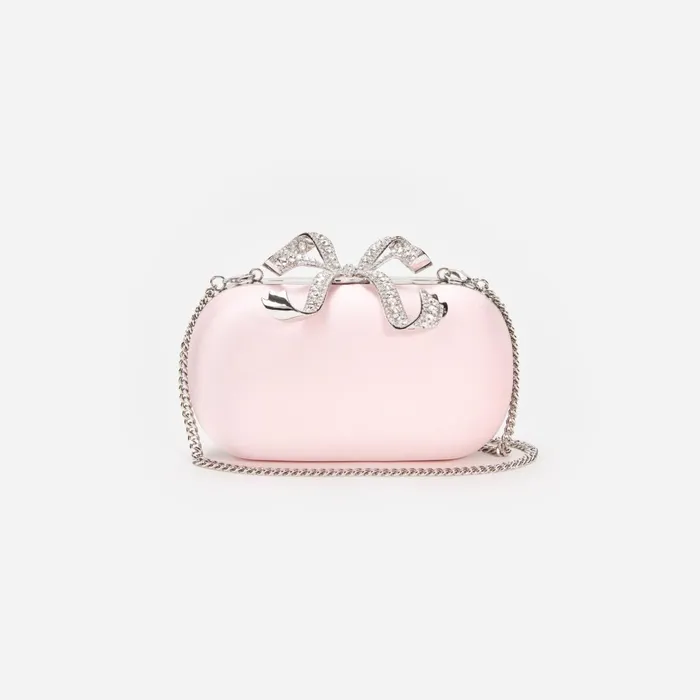 Self Portrait Handbags Women Pink Satin Clutch