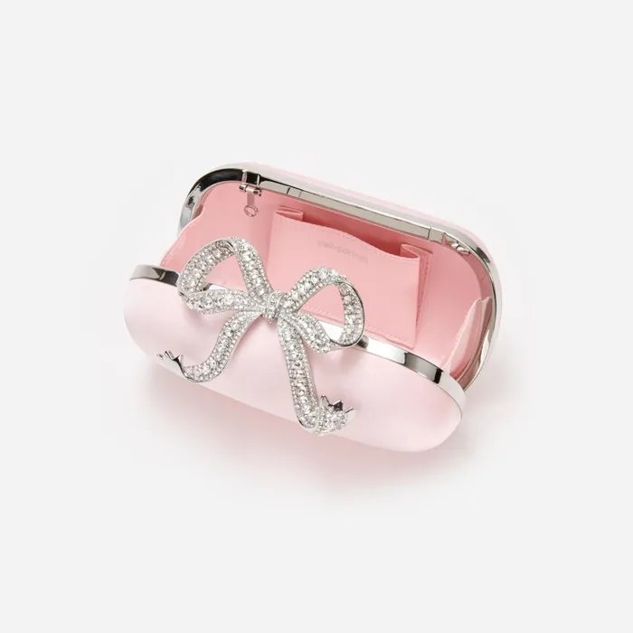 Self Portrait Handbags Women Pink Satin Clutch