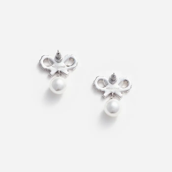 Self Portrait Jewellery Women Micro Bow Pearl Earrings
