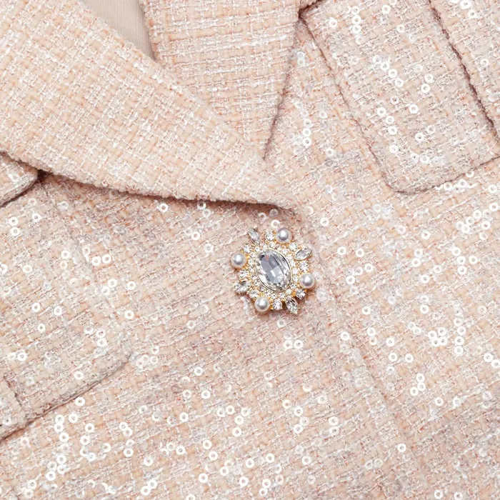 Self Portrait Outerwear Women Sequin Boucle Jacket
