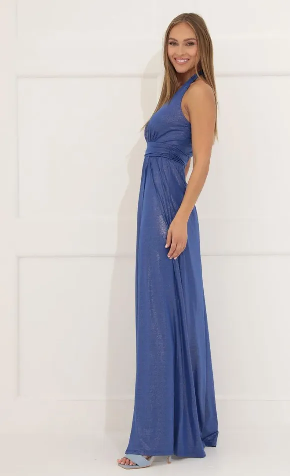 Shimmer Maxi Dress Blue Women LUCY IN THE SKY Rompers
