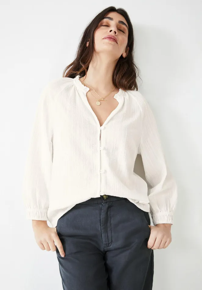 Shirts and Blouses Women Hush Clara Textured Blouse Ecru