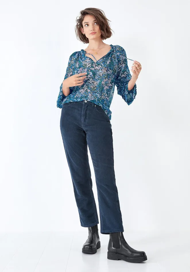 Shirts and Blouses Women Hush Inez Pintucked Blouse Lilac Ditsy