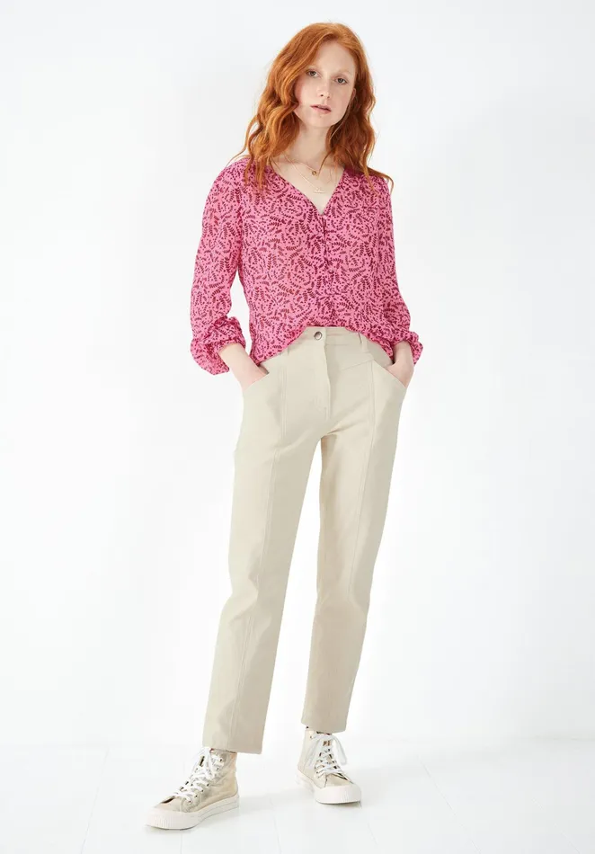 Shirts and Blouses Women Hush Lucy Blouse Ditsy Leaves Pinkred