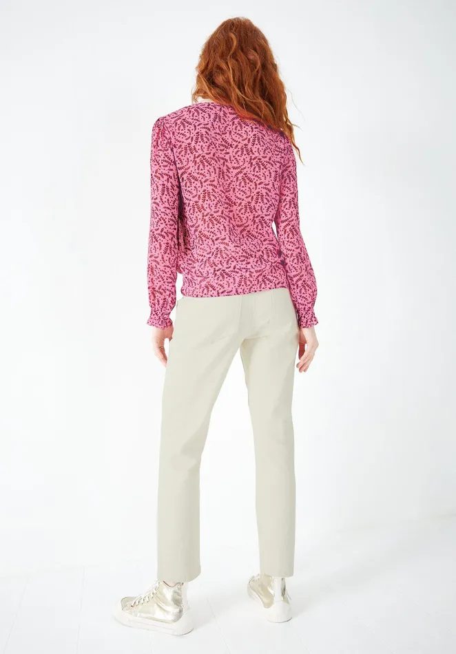 Shirts and Blouses Women Hush Lucy Blouse Ditsy Leaves Pinkred