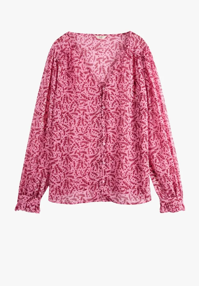 Shirts and Blouses Women Hush Lucy Blouse Ditsy Leaves Pinkred