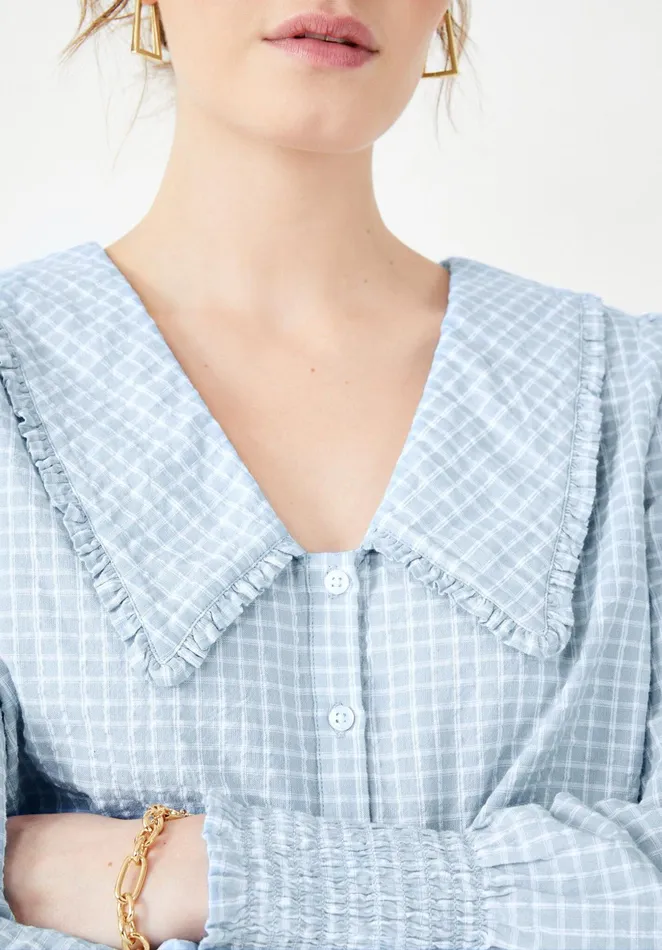 Shirts and Blouses Women Hush Pipa Checked Top Blue