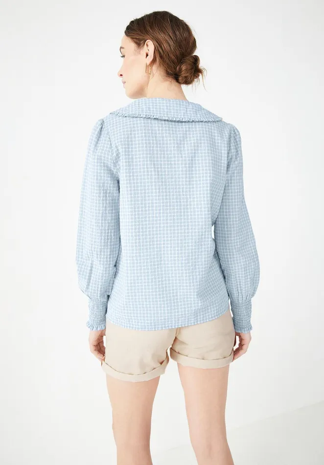 Shirts and Blouses Women Hush Pipa Checked Top Blue