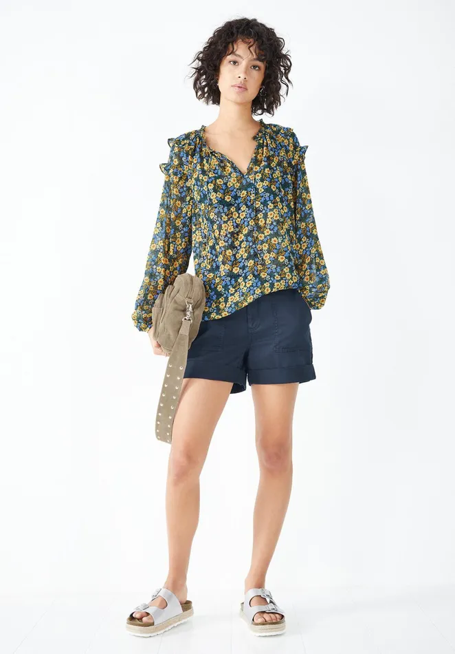 Shirts and Blouses Women Hush Sierra Frilled Blouse Dark Pop Foral
