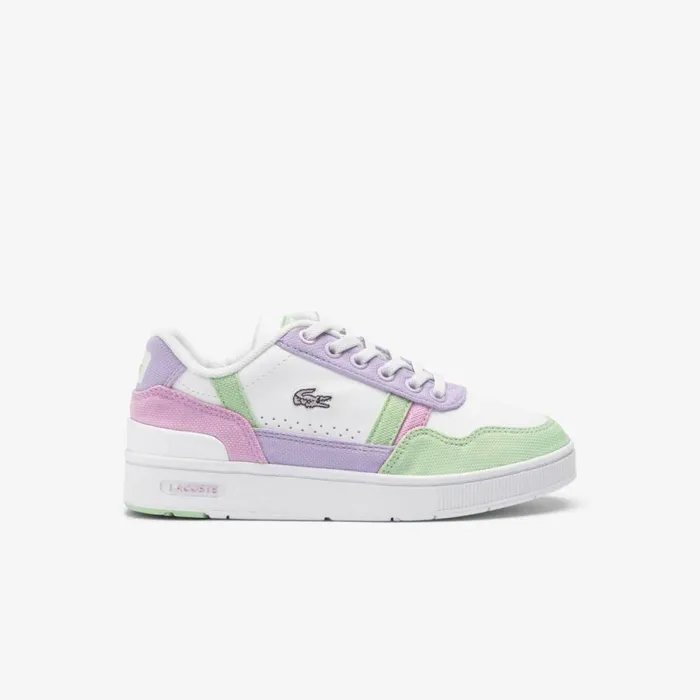 Shoes and Accessories Kids Lacoste Children039s TClip Sneakers Whitepink B53