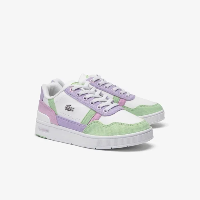 Shoes and Accessories Kids Lacoste Children039s TClip Sneakers Whitepink B53