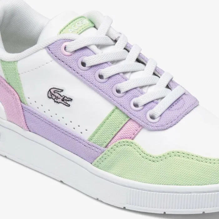 Shoes and Accessories Kids Lacoste Children039s TClip Sneakers Whitepink B53