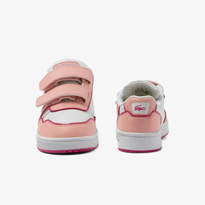 Shoes and Accessories Kids Lacoste Infants Contrast Sole TClip Sneakers Whtlt Pink 1y9
