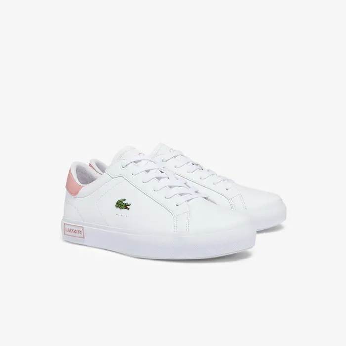 Shoes and Accessories Kids Lacoste Juniors039 Powercourt Sneakers Whtlt Pink 1y9