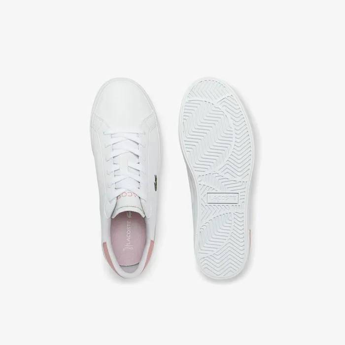 Shoes and Accessories Kids Lacoste Juniors039 Powercourt Sneakers Whtlt Pink 1y9