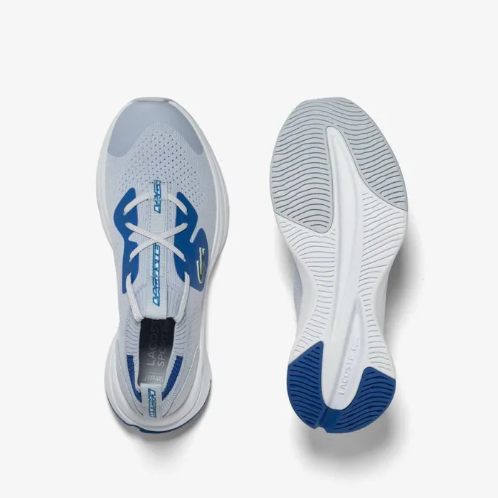 Shoes and Accessories Kids Lacoste Juniors039 Run Spin Knit Sneakers Lt Blublu 52c