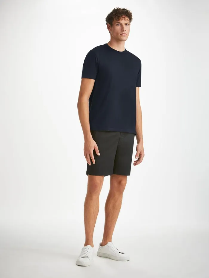 Short Sleeve TShirts Men Derek Rose TShirt Barny Pima Cotton Navy
