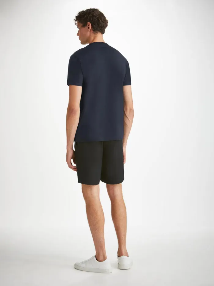 Short Sleeve TShirts Men Derek Rose TShirt Barny Pima Cotton Navy