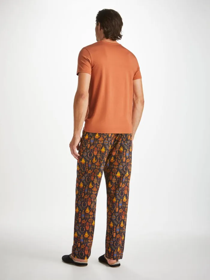 Short Sleeve TShirts Men Derek Rose TShirt Basel Micro Modal Stretch Terracotta