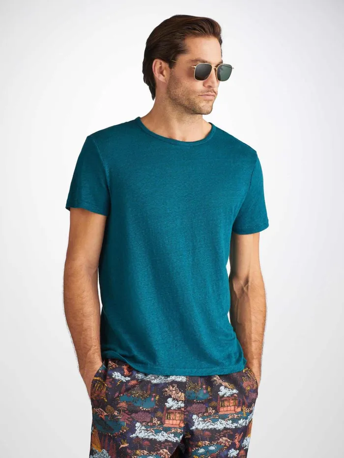 Short Sleeve TShirts Men Derek Rose TShirt Jordan Linen Teal
