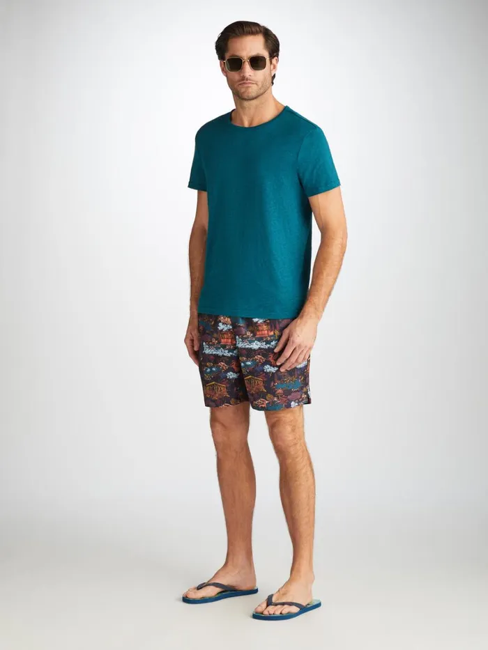 Short Sleeve TShirts Men Derek Rose TShirt Jordan Linen Teal