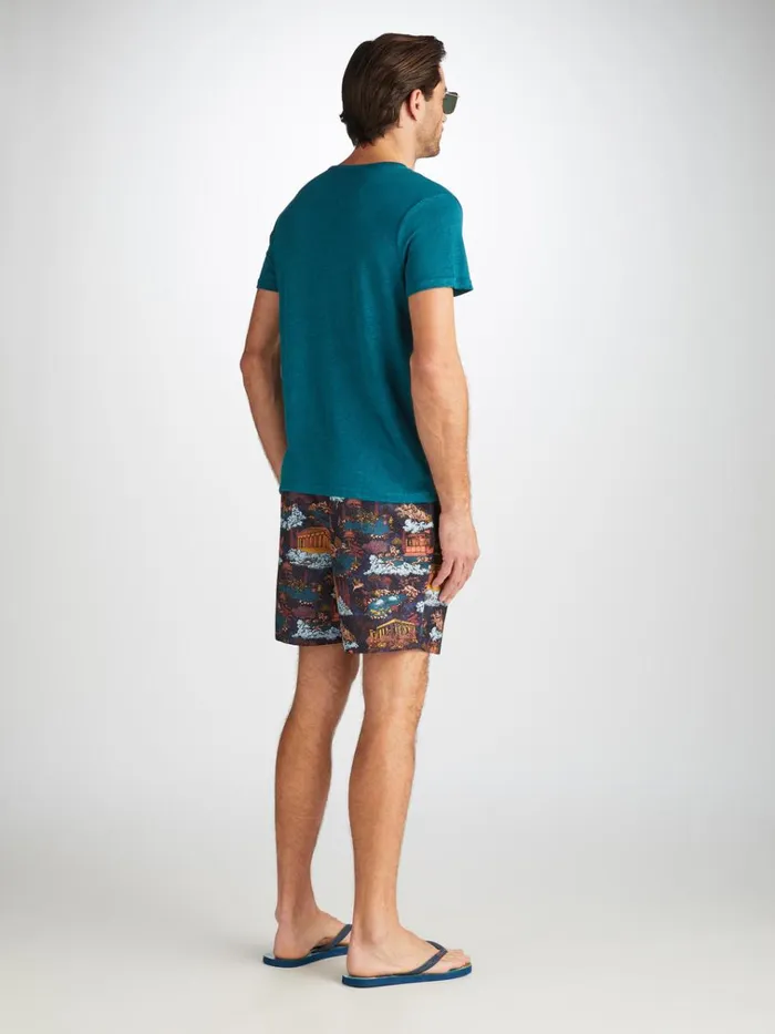 Short Sleeve TShirts Men Derek Rose TShirt Jordan Linen Teal