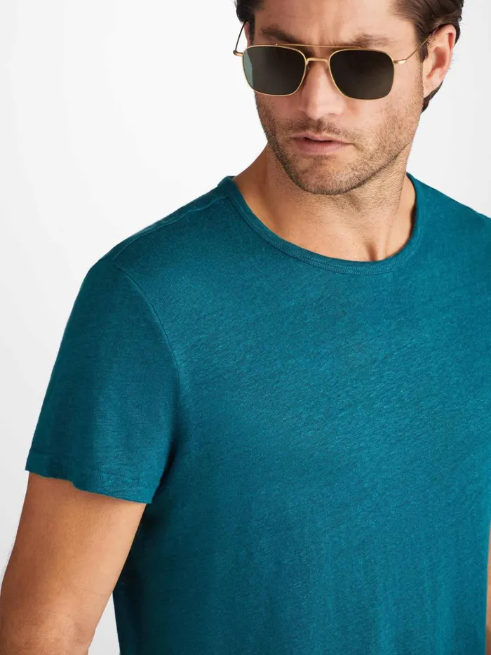 Short Sleeve TShirts Men Derek Rose TShirt Jordan Linen Teal
