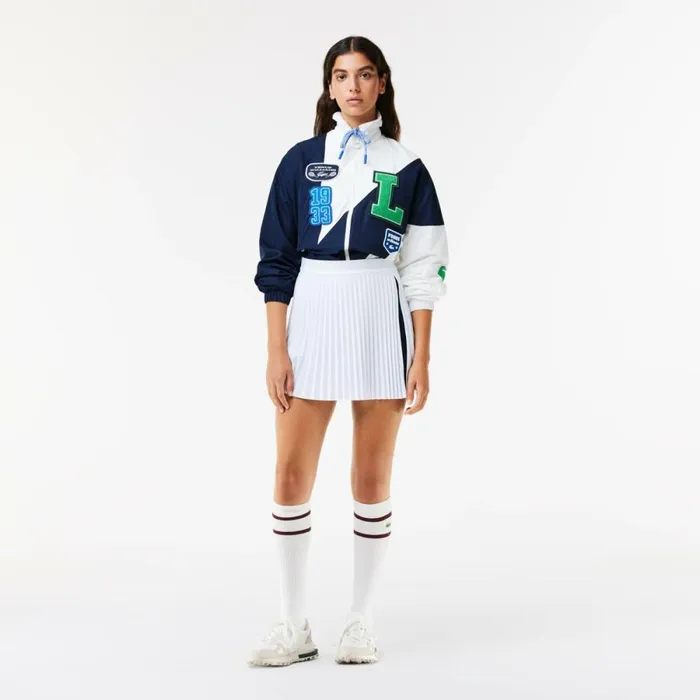 Shorts and Skirts Women Lacoste Lacoste X EleVen By Venus Pleated Tennis Skirt White Navy Blue 522