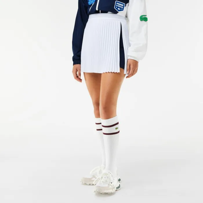 Shorts and Skirts Women Lacoste Lacoste X EleVen By Venus Pleated Tennis Skirt White Navy Blue 522