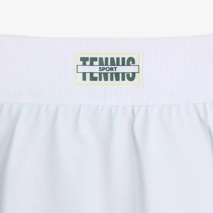 Shorts and Skirts Women Lacoste Women039s Pleated Back UltraDry Tennis Skirt White Green Pi2