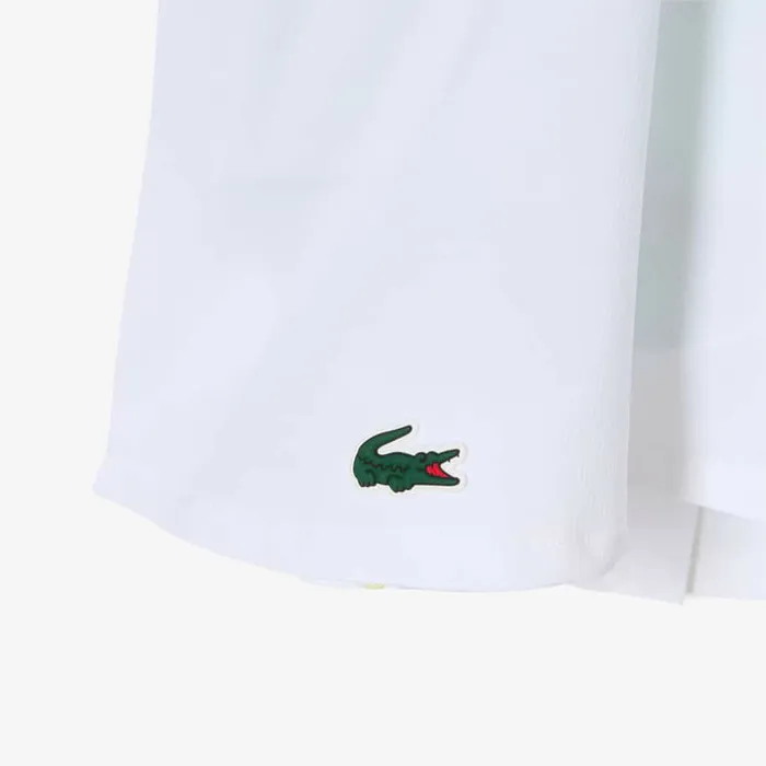 Shorts and Skirts Women Lacoste Women039s Pleated Back UltraDry Tennis Skirt White Green Pi2