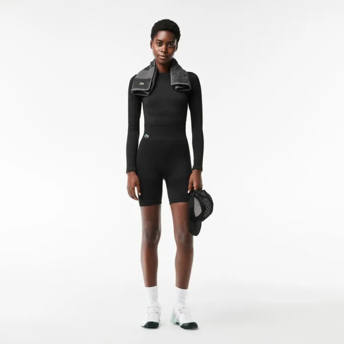 Shorts and Skirts Women Lacoste Women039s Seamless Sport Bike Shorts Black 031