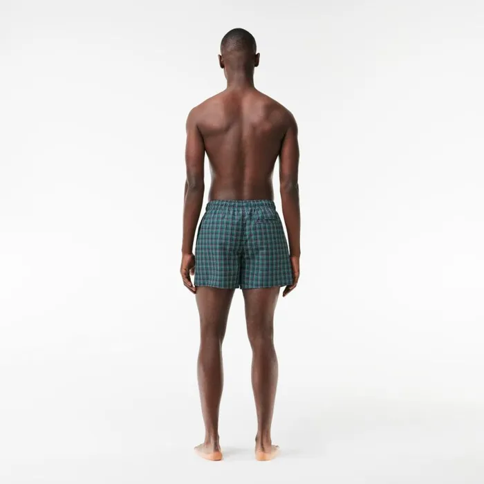 Shorts and Swim Men Lacoste Men039s Logo Badge Swim Trunks Navy Blue White Qrn