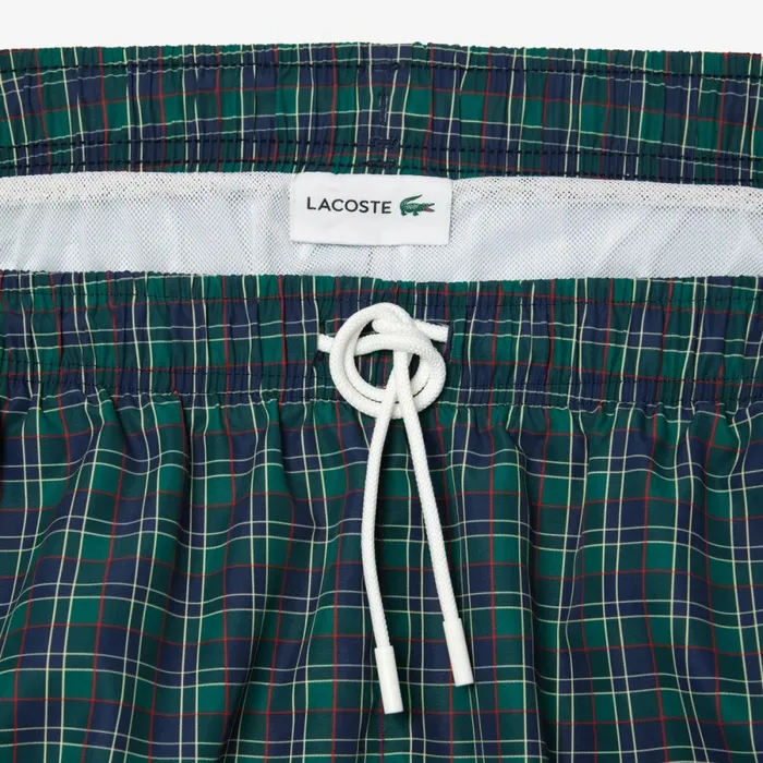 Shorts and Swim Men Lacoste Men039s Logo Badge Swim Trunks Navy Blue White Qrn