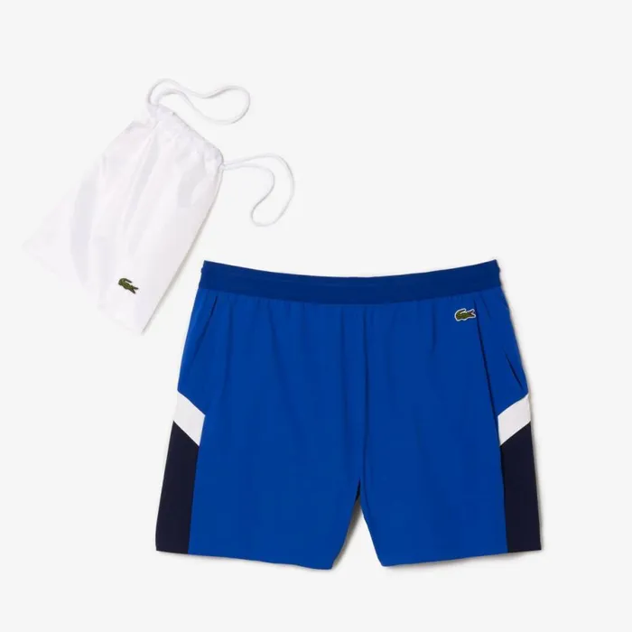 Shorts and Swim Men Lacoste Mens Colorblock Swim Trunks Blue Navy Blue White Cjl