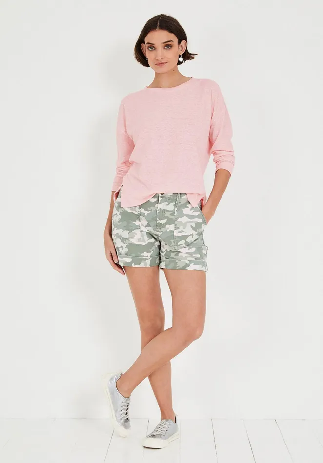 Shorts Women Hush StretchCotton Chino Shorts Pink Camo