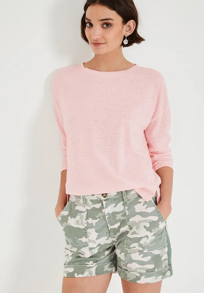 Shorts Women Hush StretchCotton Chino Shorts Pink Camo