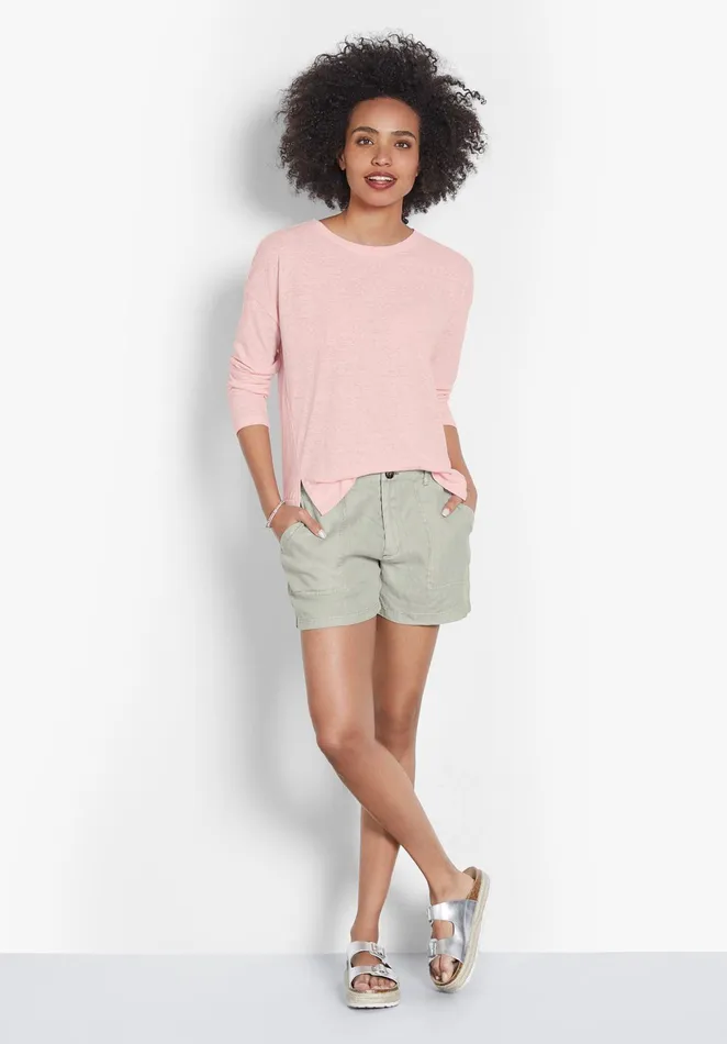 Shorts Women Hush Washed Linen Shorts Grey