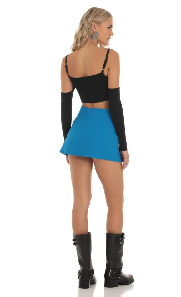 Side Slit Skort Blue Women LUCY IN THE SKY Skirts