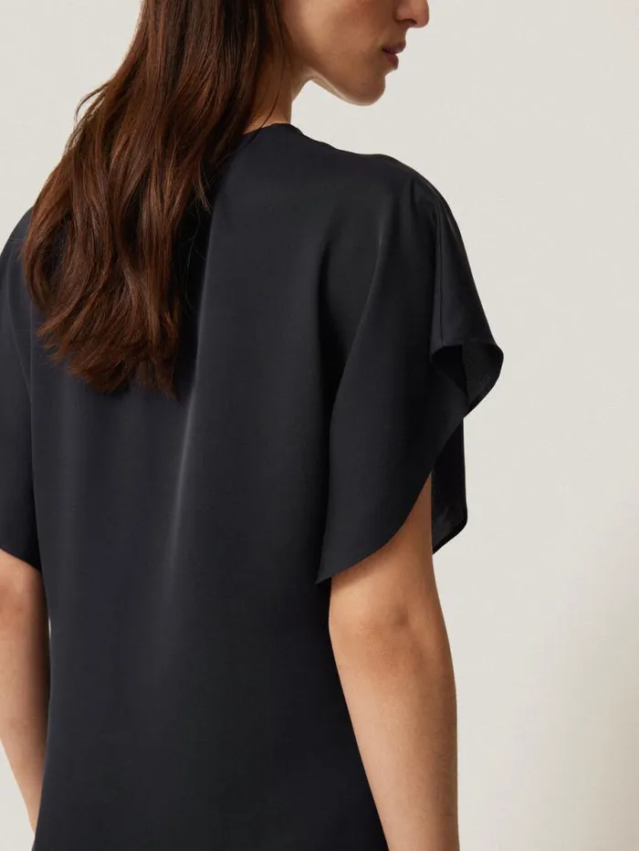 Silk Drape Sleeve Top Navy Women Jigsaw Shirts and Tops