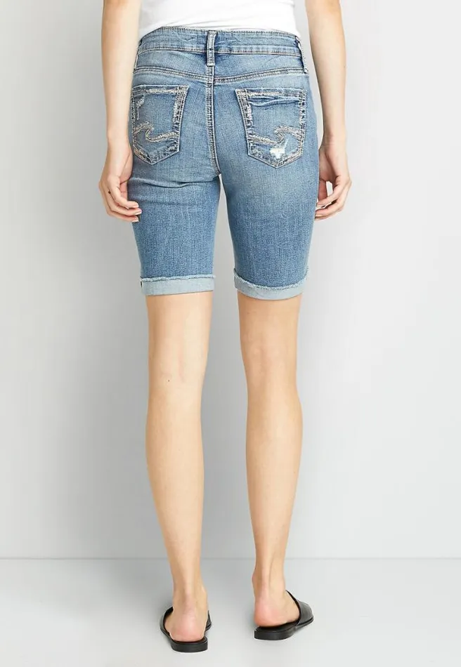 Silver Jeans Co Suki Medium Destructed Bermuda Short Women Maurices Jeans