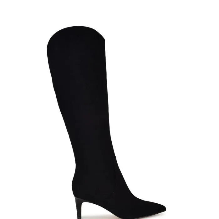 Sirena Heeled Dress Boots Black Suede Women Nine West Boots and Booties