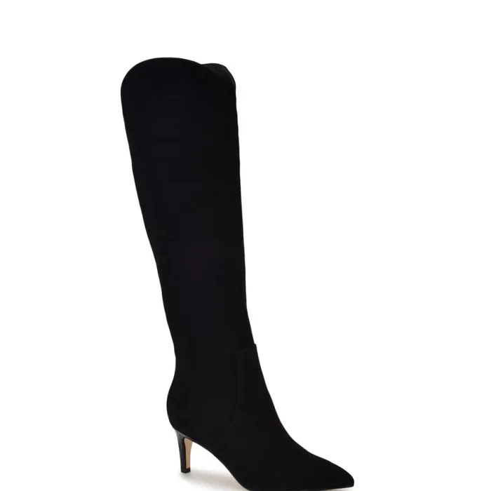 Sirena Heeled Dress Boots Black Suede Women Nine West Boots and Booties Sirena Heeled Dress Boots Black Suede Women Nine West Boots and Booties