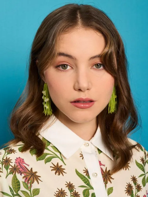 Sister Jane Accessories Womenswear Lagoon Bead Earrings Lime Green